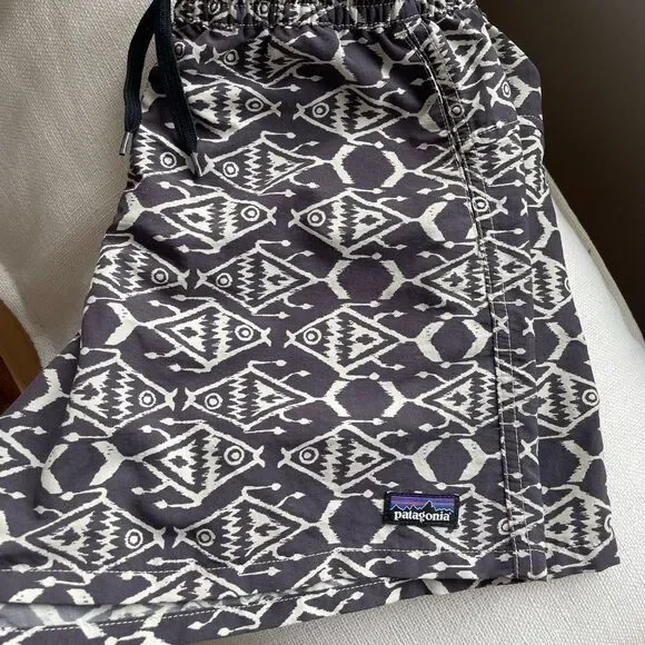 Patagonia ikat fish print baggies. Small - Picture 2 of 9